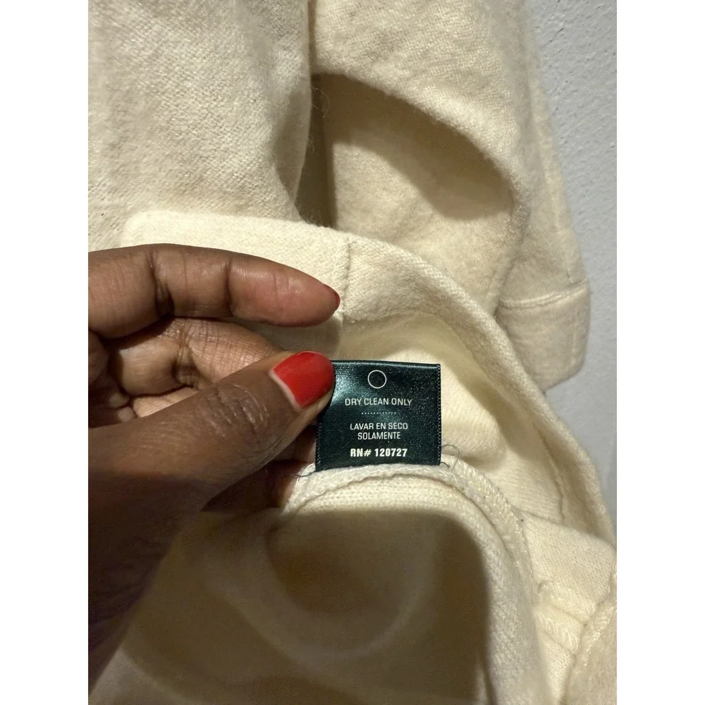 Harvé Benard Women's Cream Wool Belted Casual Jacket Size‎ XL Preppy Business